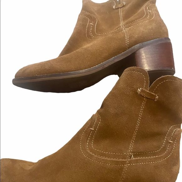 Dolce Vita Womens Sutton Brown Ankle Boots Size 9 Brown Leather Suede Booties - Picture 4 of 11